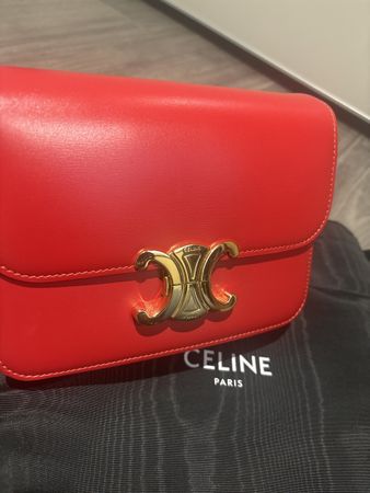 Sac Celine Triomphe rouge magnifique