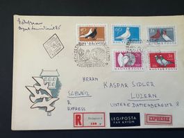 Ungarn Magyar 1957 FDC echt gelaufen  (M774)