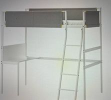 Hochbettgestell mit Arbeitstisch (Vital von Ikea)