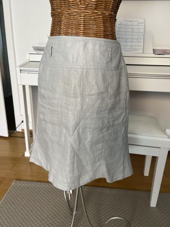 Taifun Leinen-Rock,  leicht Silber glänzend,  38/40