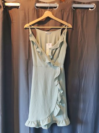 Mintgrün Sommerkleid mit Rüschen, Gr. S Neu!