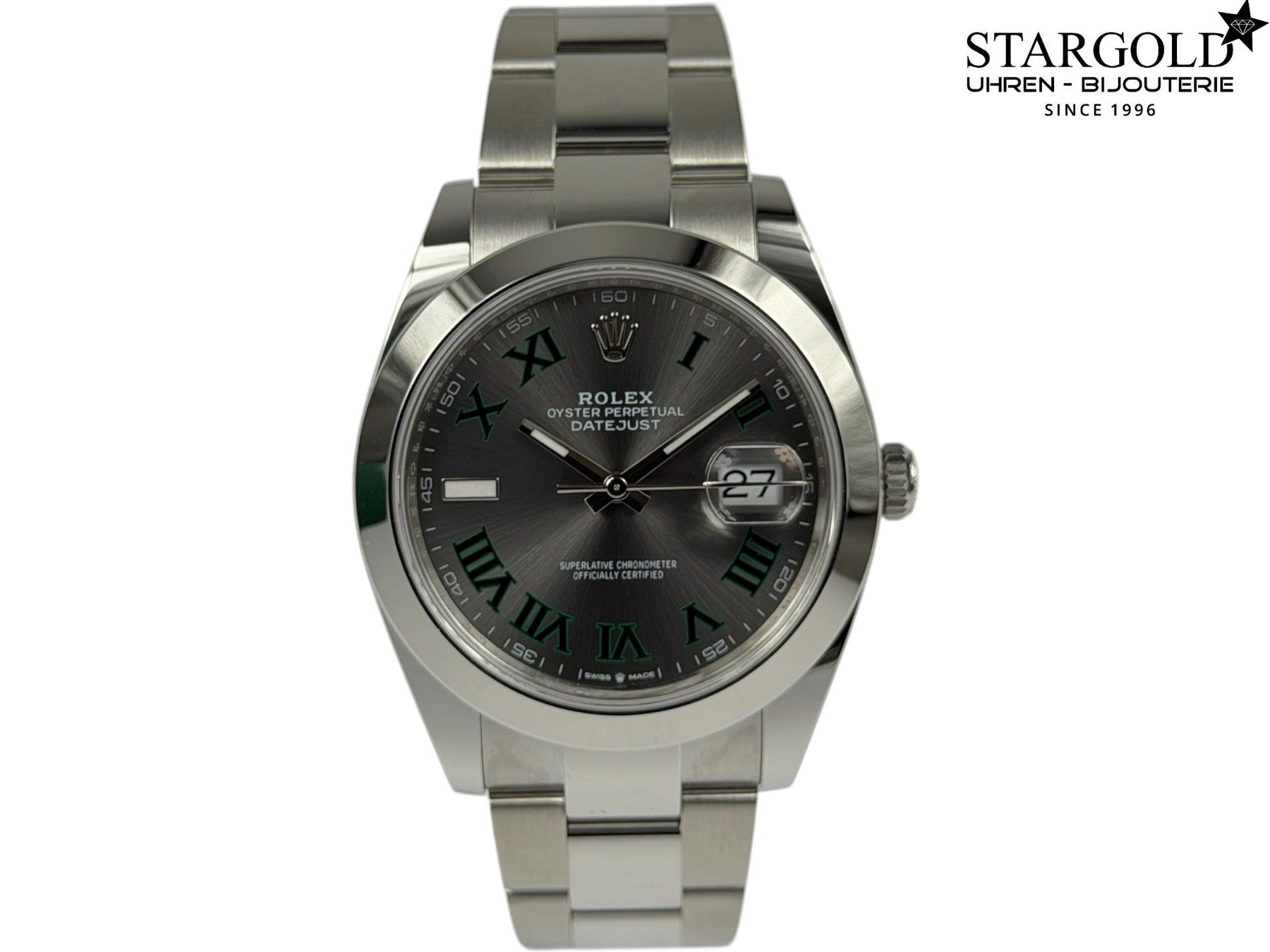 Rolex Uhren: Rolex Datejust 41 Wimbledon - 126300 – Neu und originalverpackt aus Zürich von Stargold-Uhren