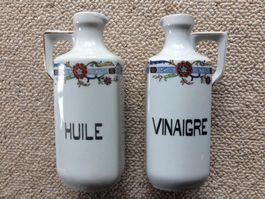 Zu "Küchenset" 2 Kännchen Huile Vinaigre französische Kerami