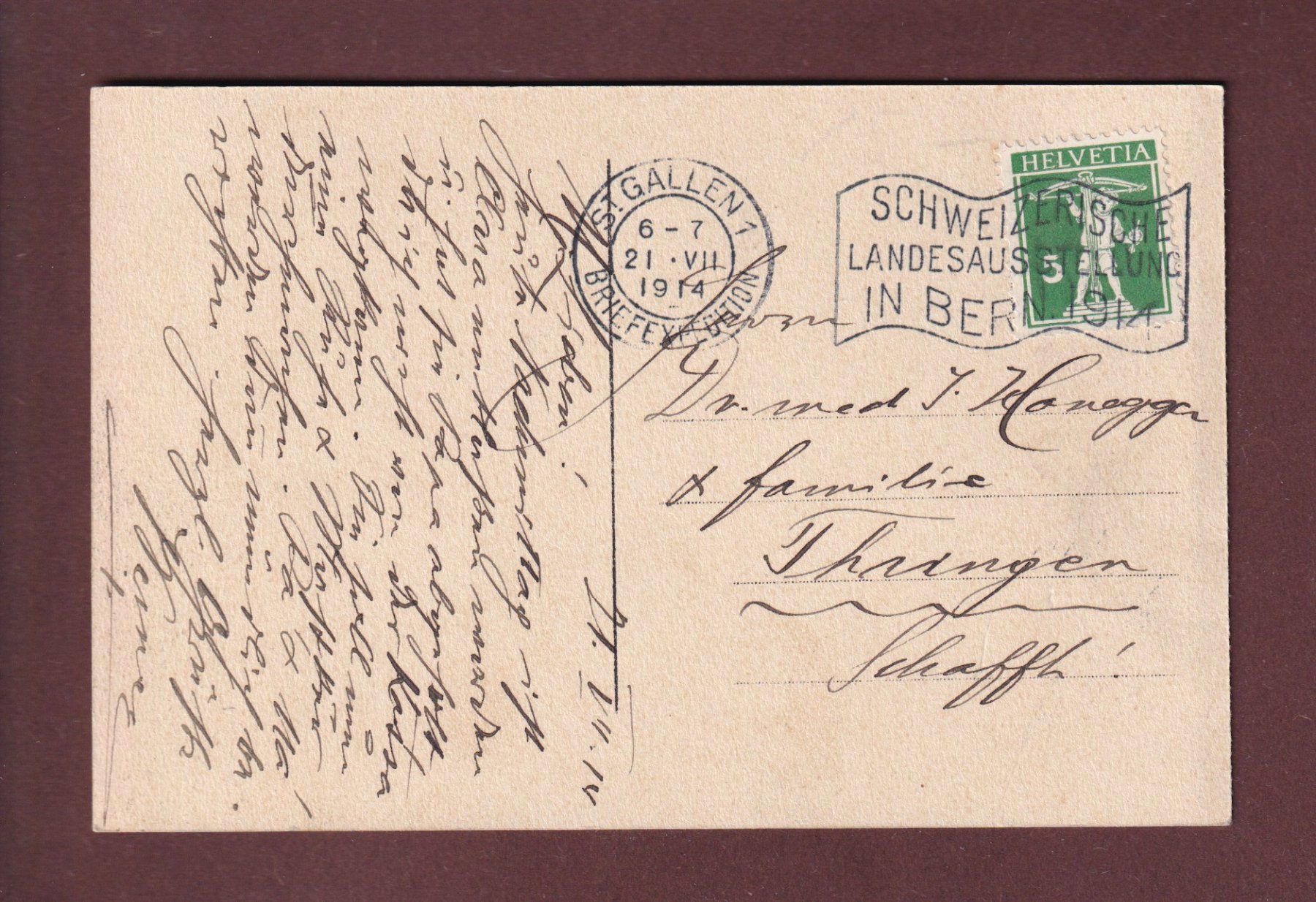 Cartoline postali: ST. GALLEN - Teilansicht - 1914 – Usato da Pully venduto da nicecards 1