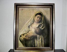 Religiöses Ölgemälde – Maria mit Jesuskind