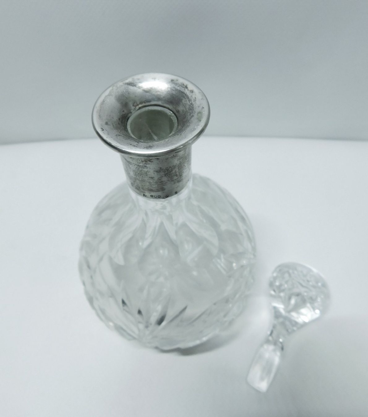 Caraffe: Antik Glas Karaffe mit Silbermontur 800 – Usato da Emmenbrücke venduto da Ulisse-22 2