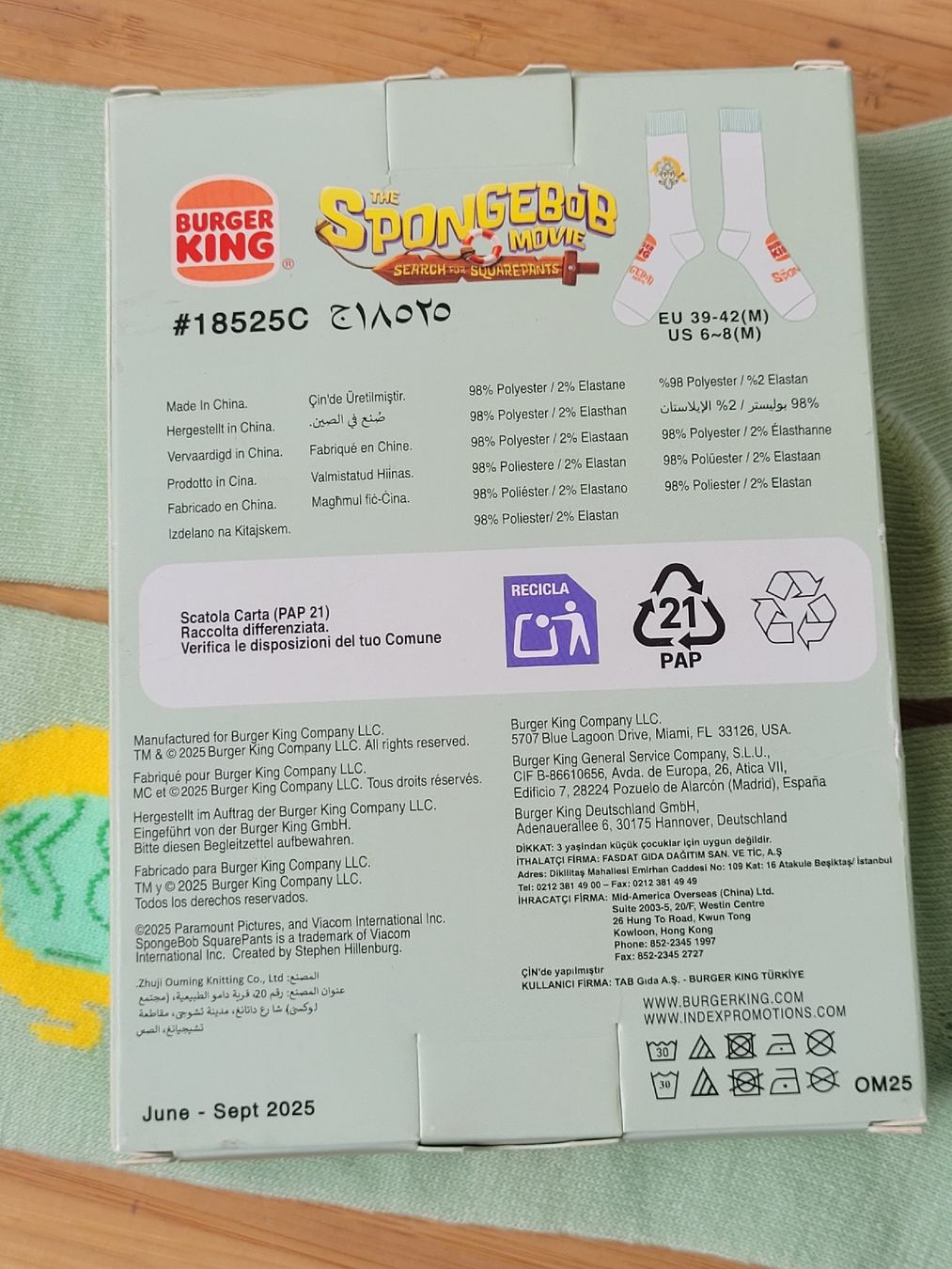 Socken: Sponge Bob Socken OVP 39-42  – Neu und originalverpackt aus Buttikon SZ von Renco 2