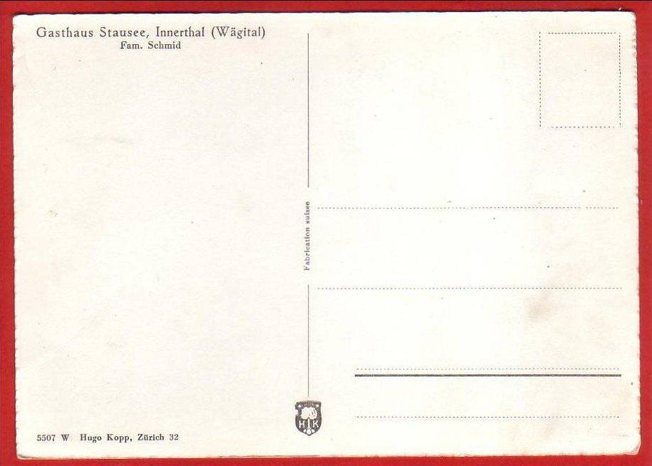 Cartoline postali: INNERTHAL, GASTHAUS STAUSEE, GROSSFORMAT – Usato da Grüningen venduto da Kartenlaube 1