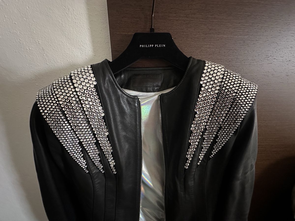 Philipp Plein Giacche: Philipp Plein Lederjacke Crystal Gr. M mit Strass – Nuovo e nell'imballaggio originale da Jonen venduto da dibbern 2