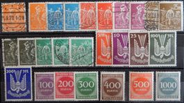Deutsches Reich ex. Kat. 238-273 **/*/gest. 1922/23