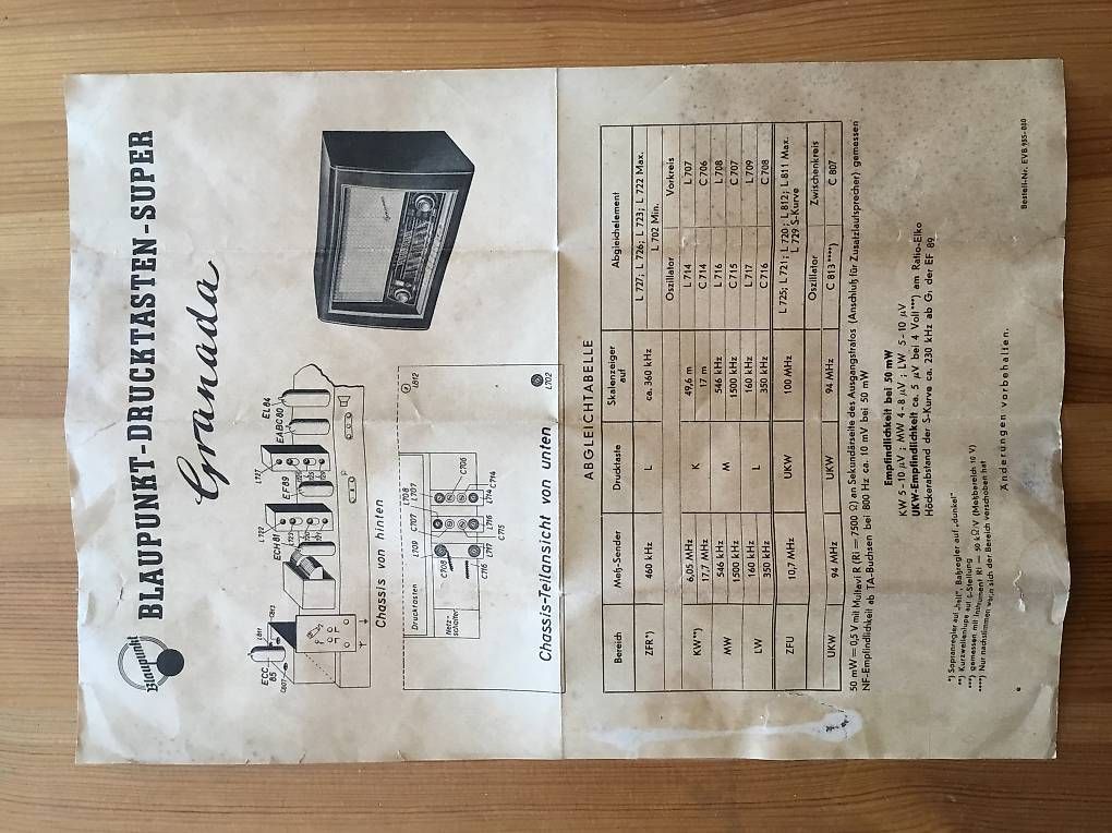 Blaupunkt Radio: Radio Blaupunkt Granada 2221 – Difettoso da Vacallo venduto da annabella57 4