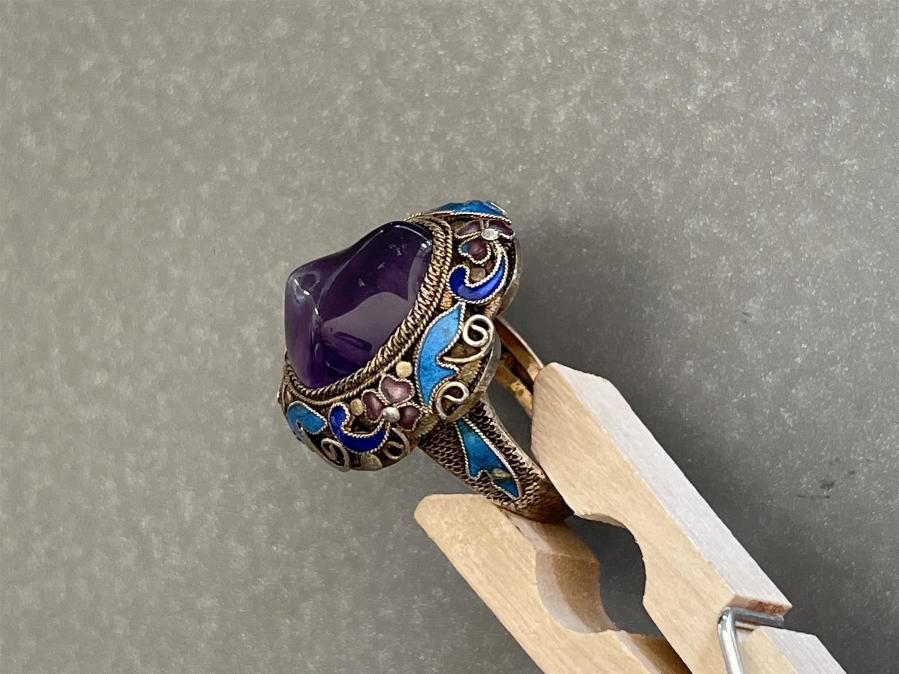 Anelli: CHINA Jugendstil Emaille RING WOW einmalig sensationell – Usato da Basel venduto da gretchen03 7