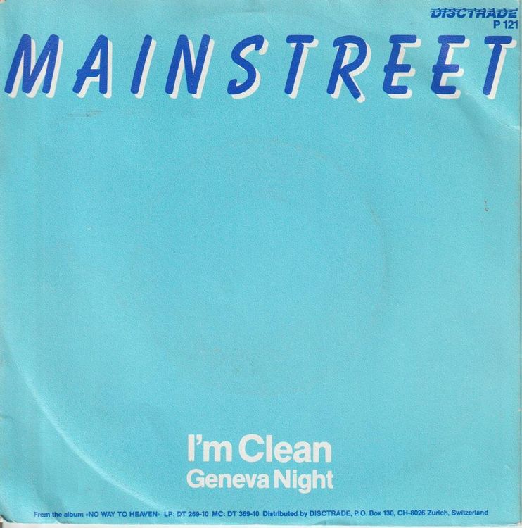 MAIN STREET - I'm Clean, Swiss Rock Single von 1982 (Gebraucht) in ...