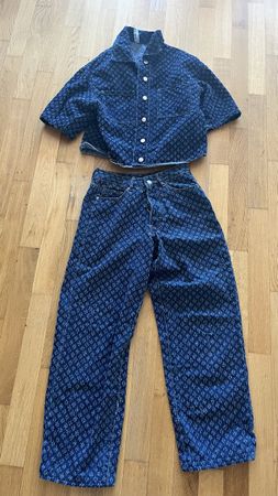 Jeans Zweiteiler Set blau mit Muster Grösse S gebraucht