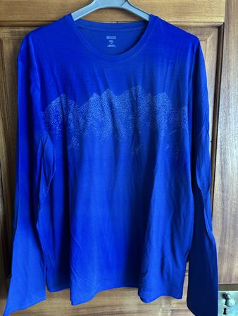 Icebreaker Herren Funktionsshirt XXL, Blau, Bergsilhouette