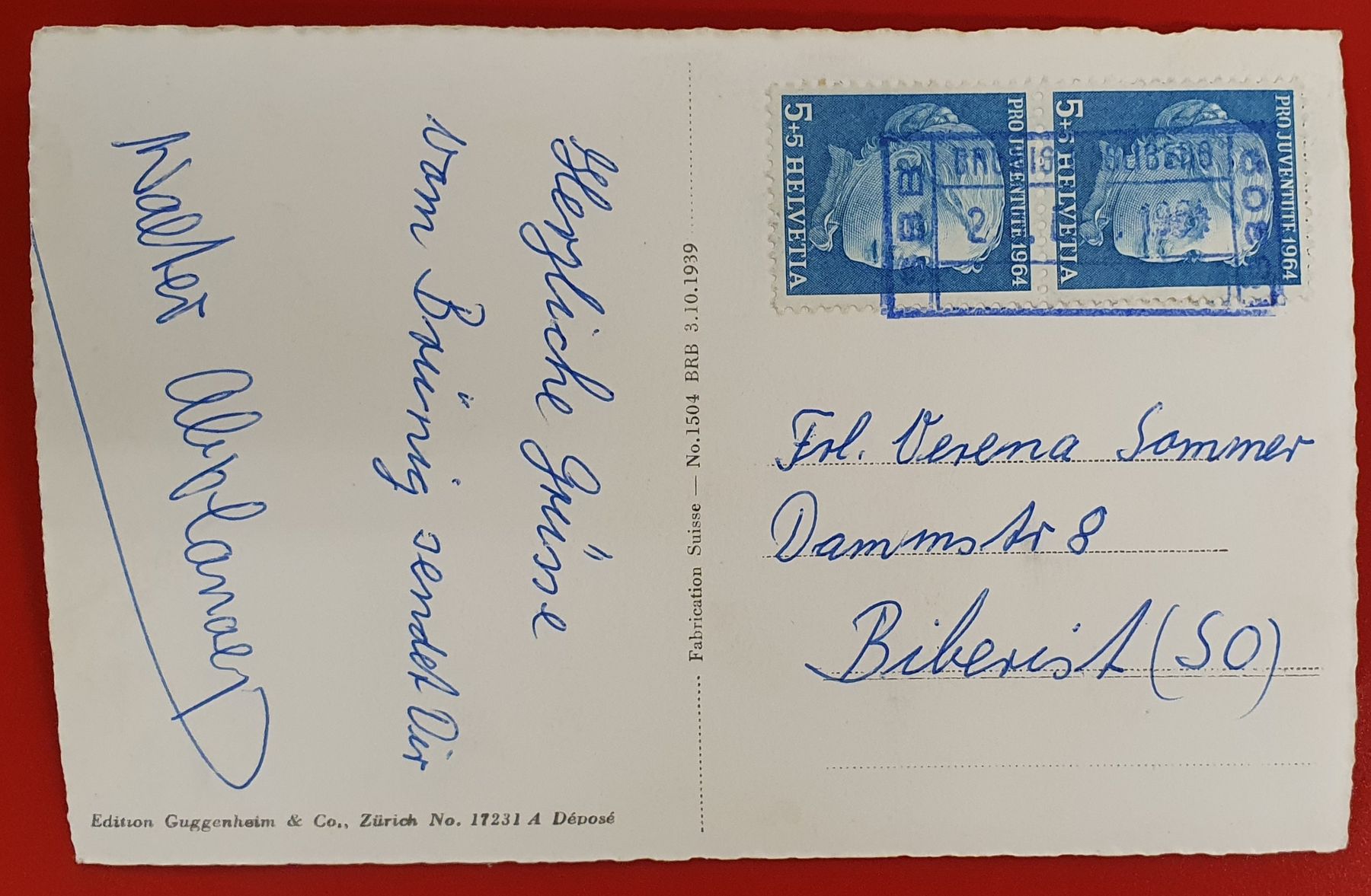 Cartoline postali: Brünig  - Bahnhof, Buffet 1964 - Mit Bahnpoststempel – Usato da Kreuzlingen venduto da Rschweiz1 1