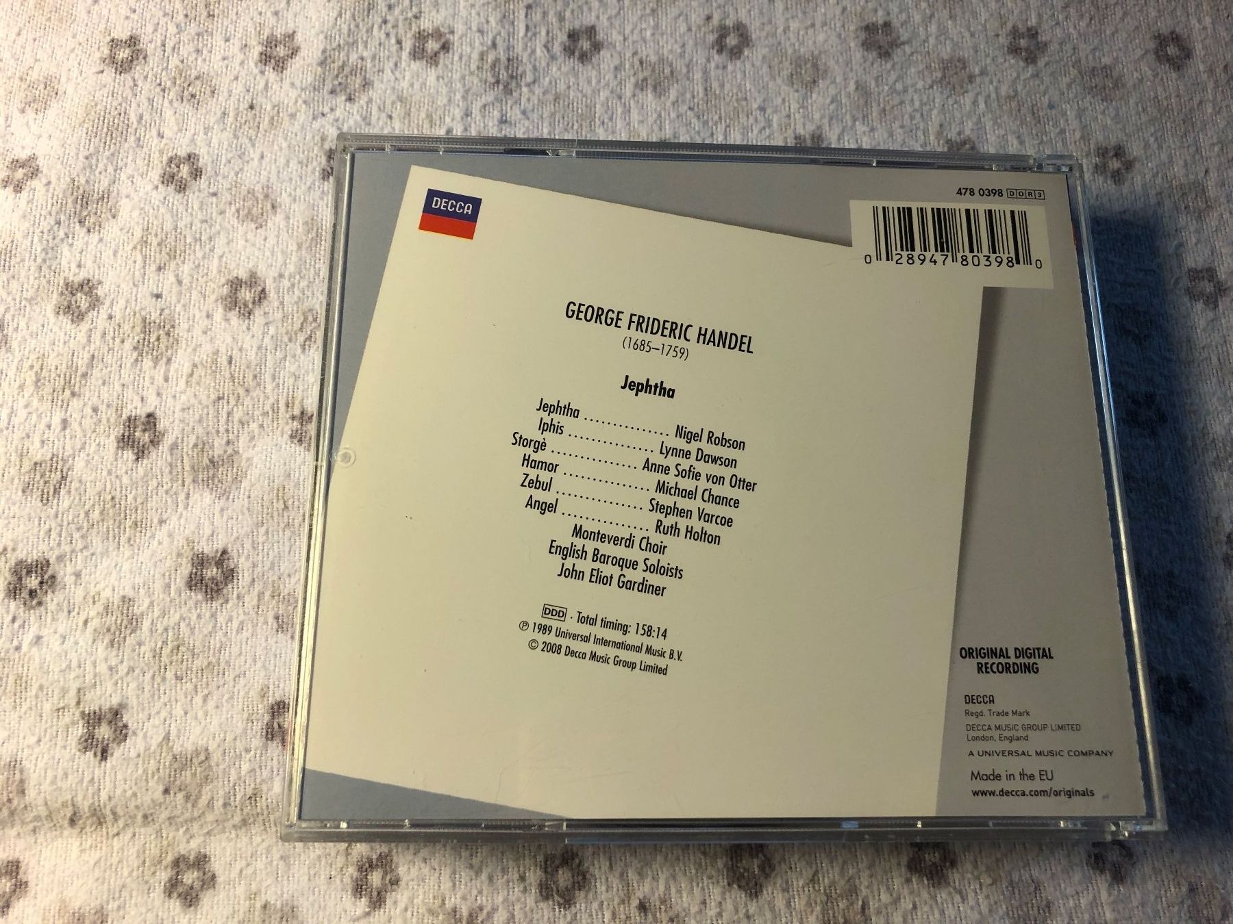 CDs: Händel - Jephtha - 3CD Originalaufnahme – Gebraucht aus Schübelbach von Bemafaja 1
