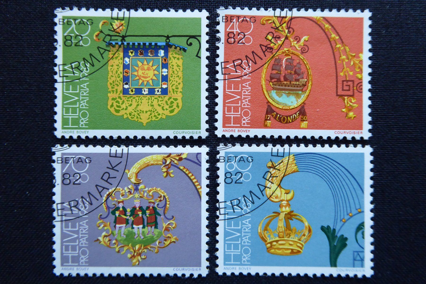 Tutti i francobolli: (P258) PP: 1982 B194 - B197 mit ET-Stempel – Usato da Basel venduto da scholle50