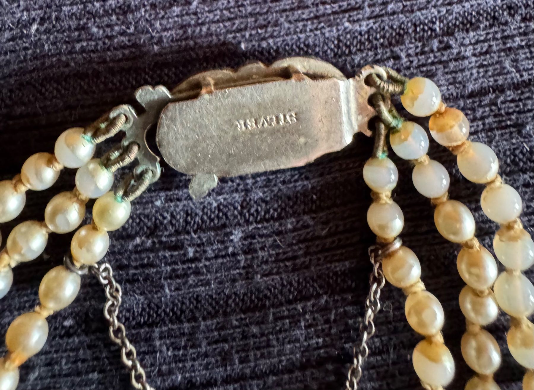 Catenine: Perlenkette USA vor 1900 mit Markasit Silber – Usato da Grabs venduto da Barbstucky 3