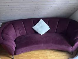 Sofa gebogen Samt bordeaux guter Zustand gebraucht