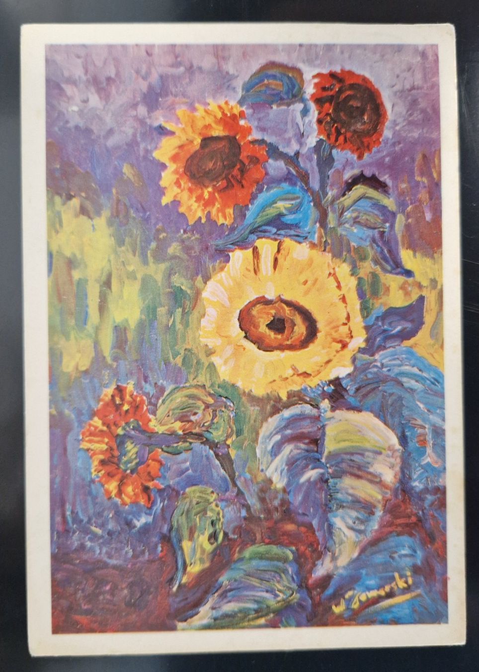Cartoline postali: Sonnenblumen von W. Jaworski – Usato da Melchnau venduto da Fishel