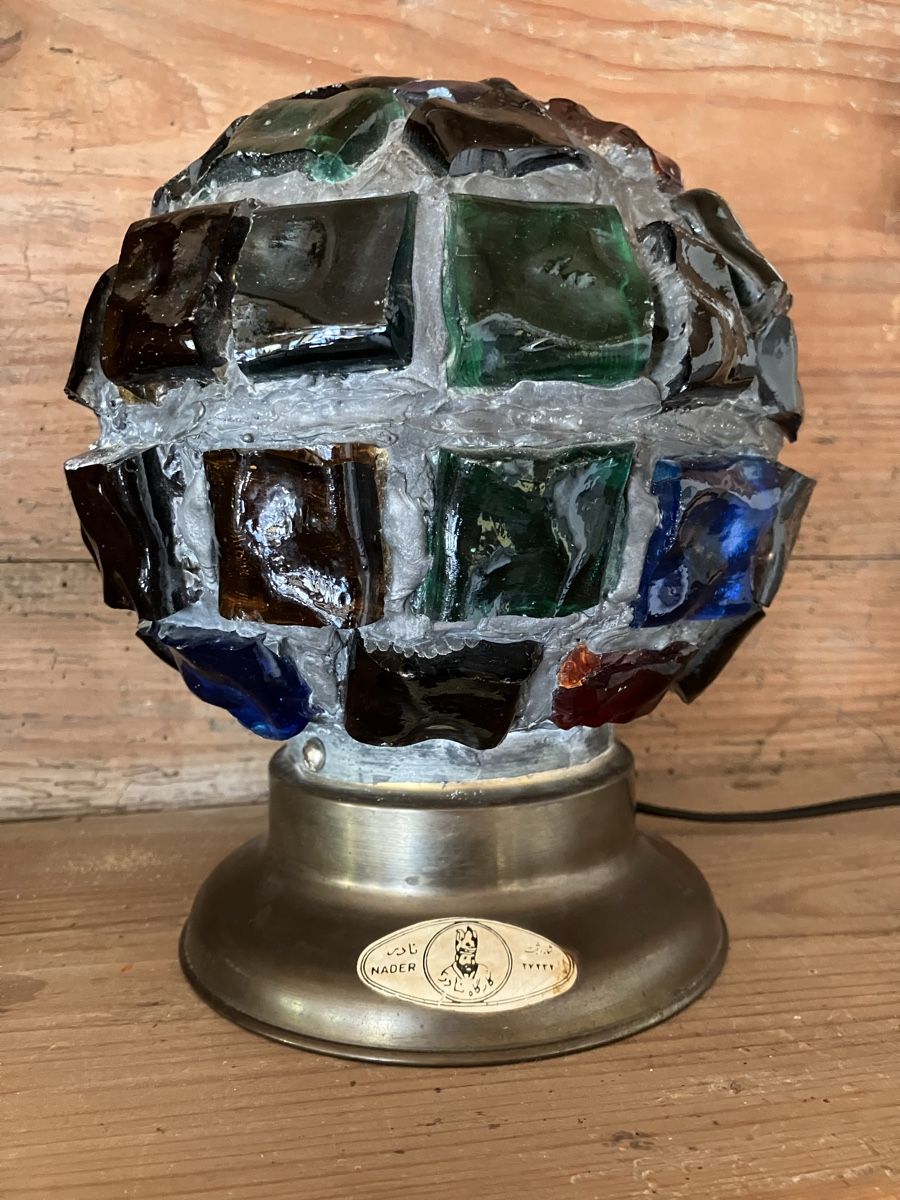 Lampen: Tischlampe, Glasscherben, E27, Bleiglaslampe – Gebraucht aus Neftenbach von 889095 1