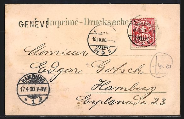 Cartoline postali: Winter-Lithographie Montreux, Lac Leman  – Usato da Berlin venduto da bartko-reher 1