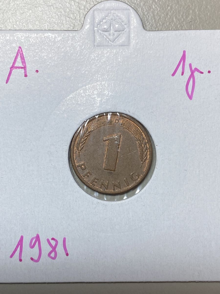 Alle Münzen: Allemagne - 1 pfennig - 1981 – Gebraucht aus Payerne von Mike1682