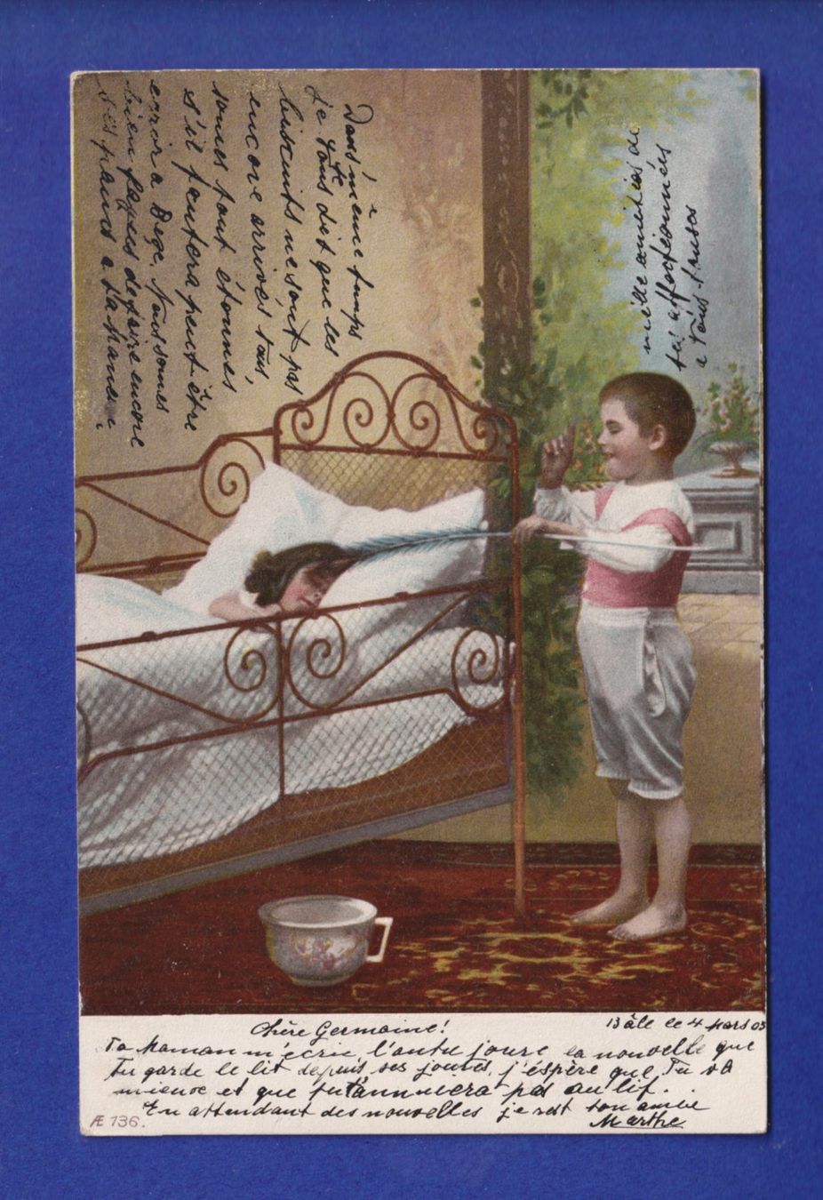 Cartoline postali: ENFANT - Garçon chatouilleur – Usato da Pully venduto da nicecards-shop