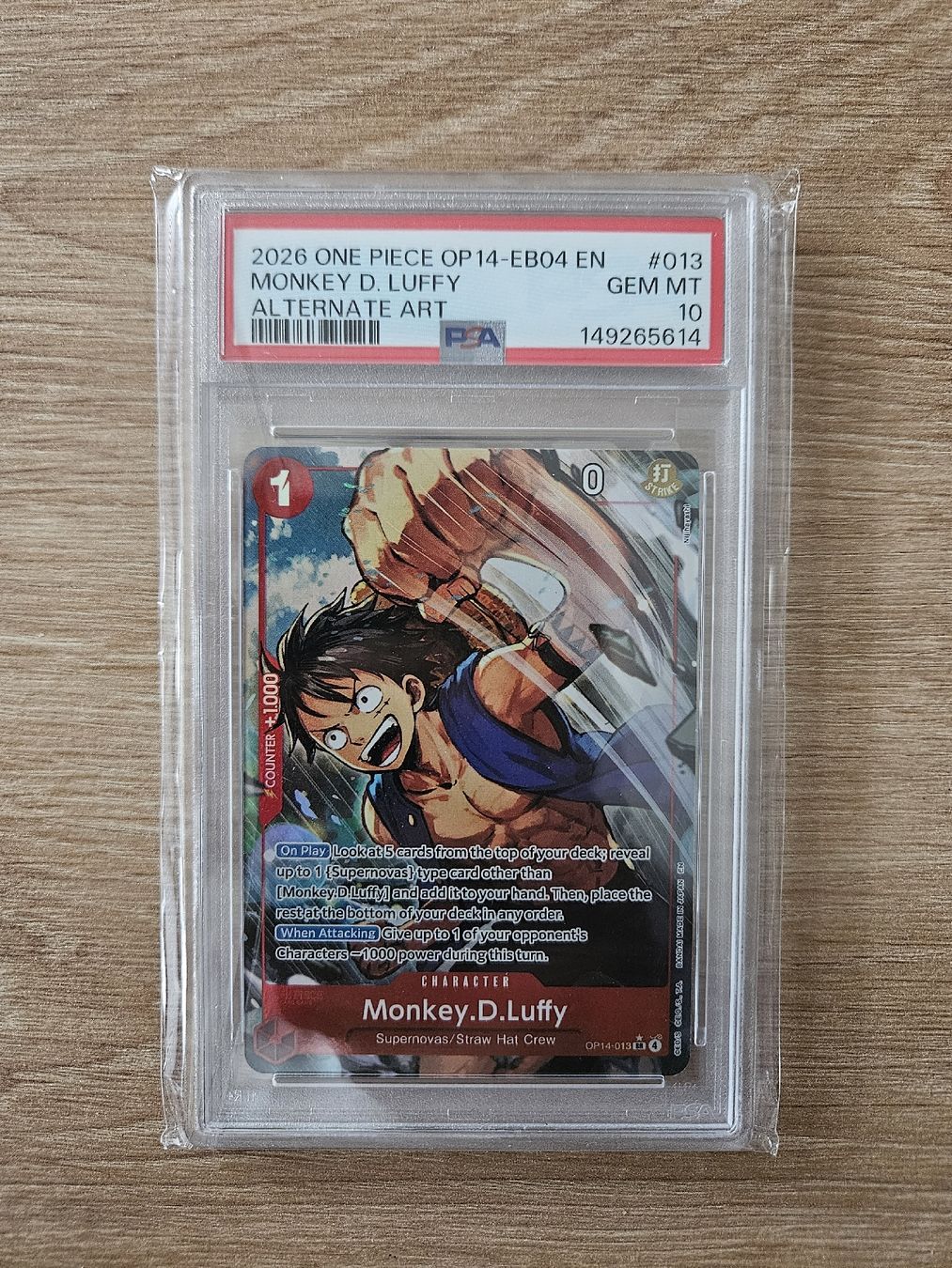 Bandai Cartes à collectionner: One Piece OP14-EB04 Monkey D. Luffy Alt Art PSA 10 – Neuf (Voir description) à Rudolfstetten par KingArabi