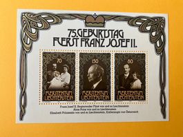 Block 75. Geburtstag Fürst Franz Josef II Liechtenstein 1981