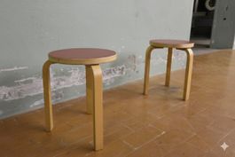 2 Stk. Vintage Hocker Alvar Aalto Modell 60