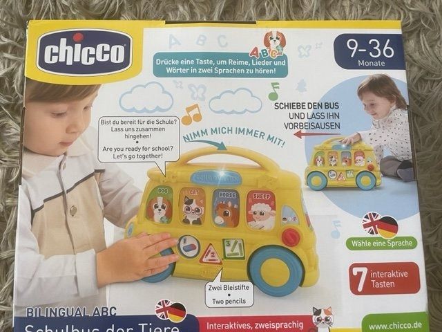 Chicco Spielzeuge: CHICCO AUTOBUS SCOLAIRE BILINGUE INTERACTIF NEUF – Neu und originalverpackt aus Bernex von eunicefitz 1