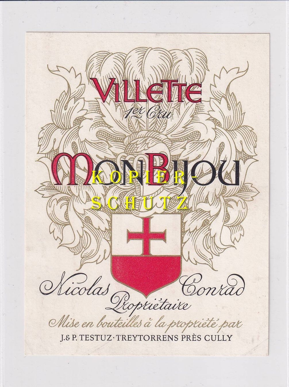 Carta: Etikette - Villette "Mon Bijou" /bd – Usato da Hombrechtikon venduto da Rudolf07