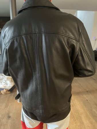 Herren Lederjacke schwarz Grösse L Logo Top Zustand