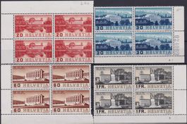 1938, Nr.211-214 (Gebäude) Viererblöcke postfrisch. K: 100.-