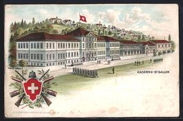 Litho St. Gallen, Partie an der Kaserne,