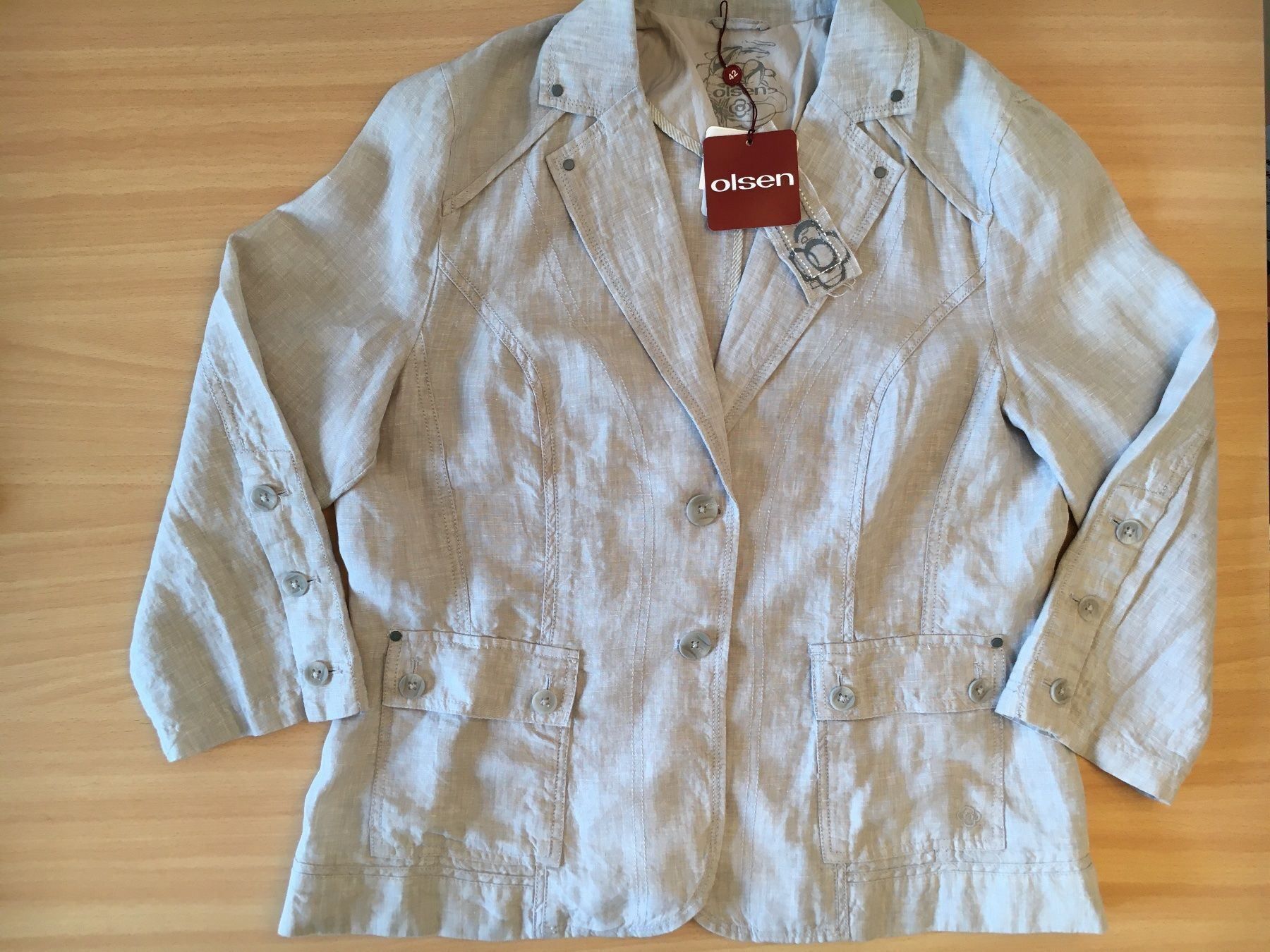 Completi & Tailleur: Olsen - Leinen Blazer / Jacke, grau, 42 – Nuovo (secondo la descrizione) da Luzern venduto da Jiggy_8898 6