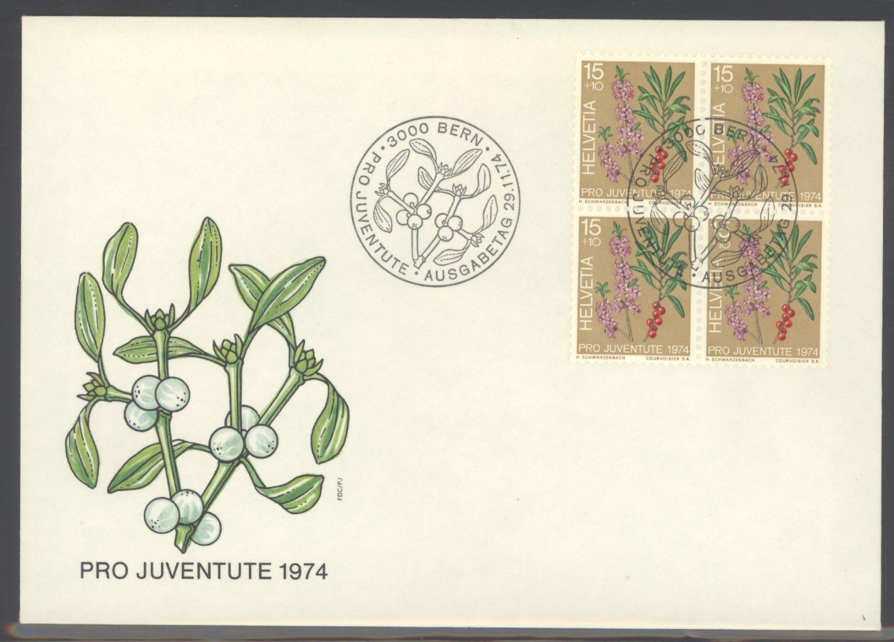 Tutti i francobolli: 1974, FDC, Pro Juventute, Viererblöcke – Usato da Willisau venduto da Vollstempel 1