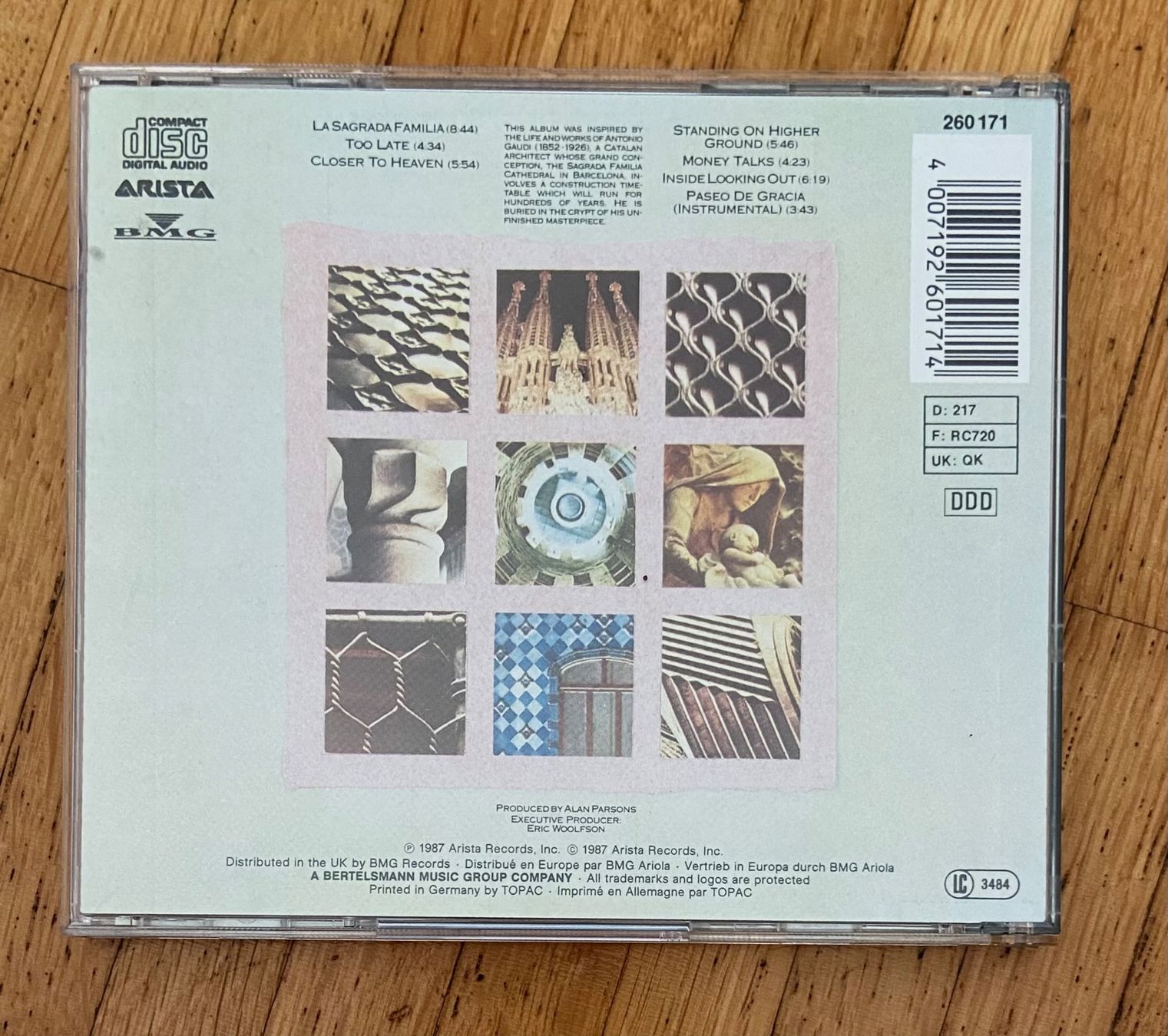 CD: The Alan parsons Project CD Gaudi (1987) – Usato da Luzern venduto da Lycka 1
