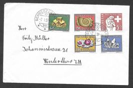 Bedarfsbrief Pro Patria Serie 1958 Schwerzenbach 2.1.1959