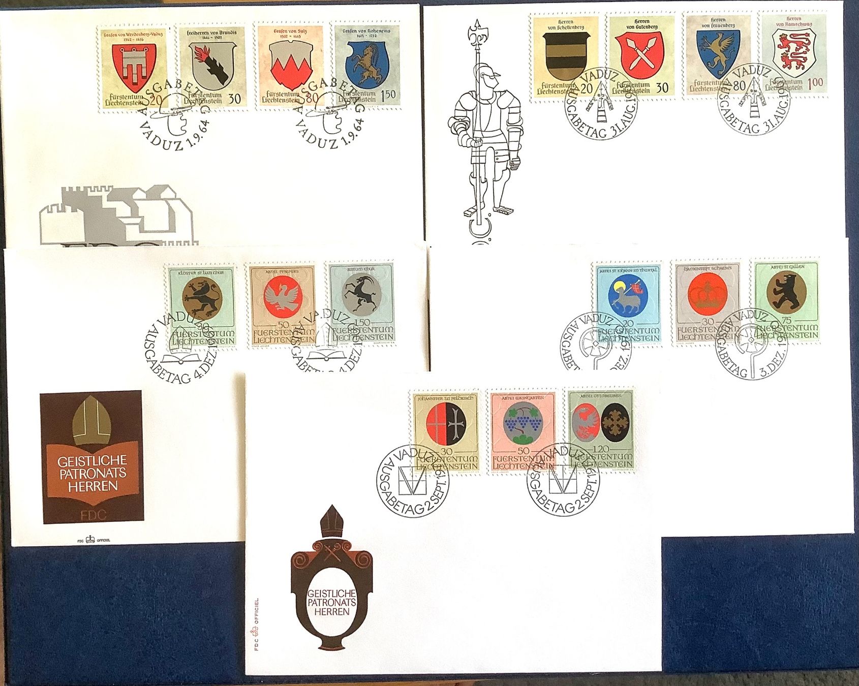 Alle Briefmarken: 1964 - 1971 / Liechtenstein FDC Wappen – Neu (gemäss Beschreibung) aus Liestal von Skunk02