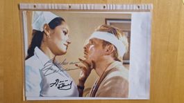B. Carrera / G. O'Herlihy, Original Autogramme auf Foto