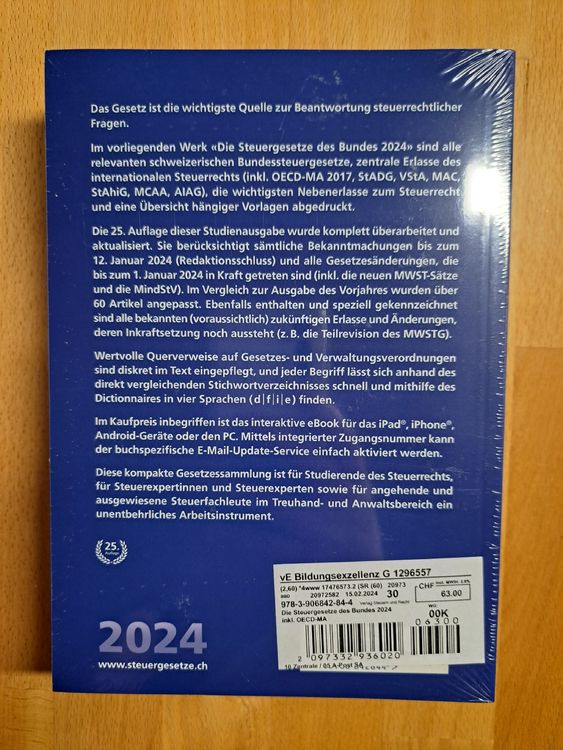 Die Steuergesetze Des Bundes 2024 | Kaufen Auf Ricardo