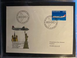 Schweiz 1972 Flugbrief Sonderflug Swissair Genf New York PCS