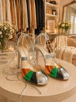 SALDI  Scarpe donna tacco alto multicolore con lacci tg 38