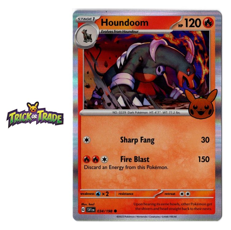 Trick or Trade 2023 Houndoom Hundemon Holo 034/198 EN Kaufen auf Ricardo