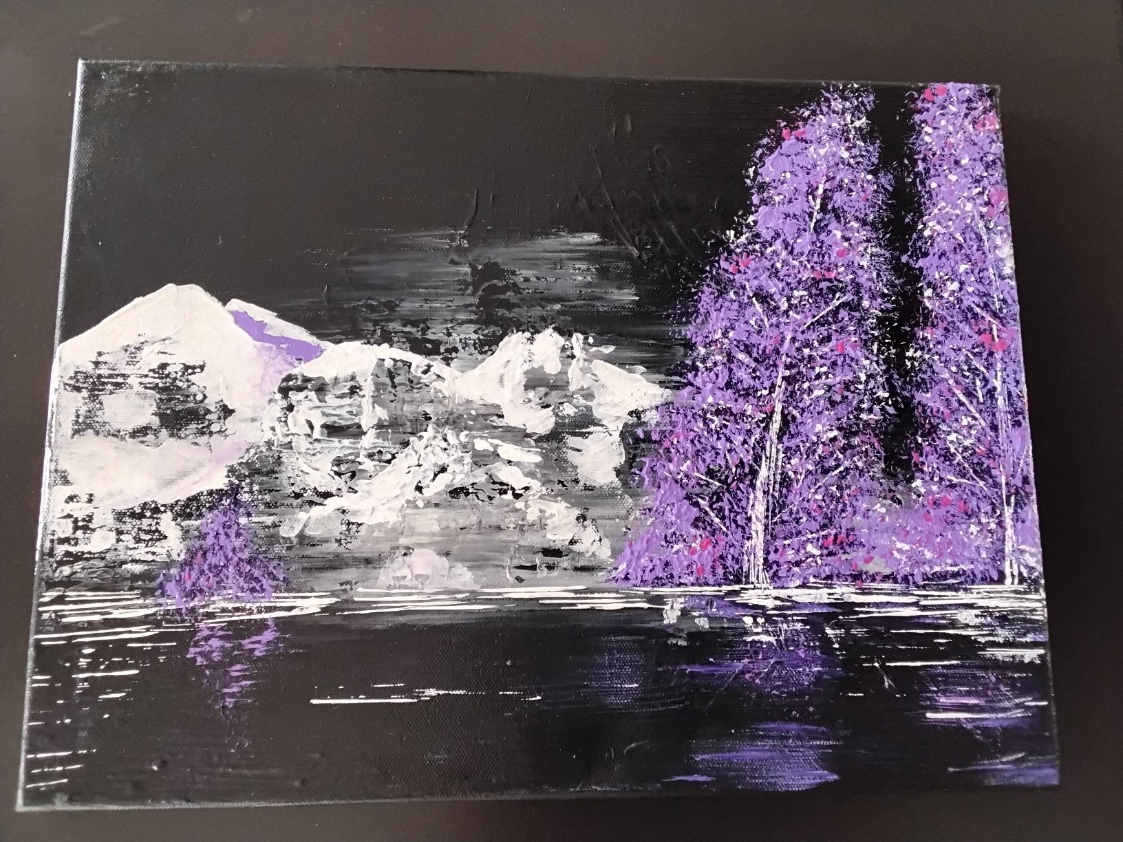 Dipinti: Violette Berglandschaft - Original Acrylgemälde 30x40cm – Nuovo (secondo la descrizione) da Eschlikon TG venduto da glo_5qn8 1