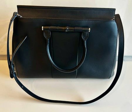Original Gucci XL Bamboo Daily Tote   Schwarz