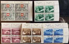 1953, PP Viererblock Serie ET gestempelt, SBK 175 Fr.